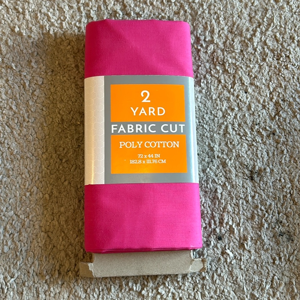 2 yard fabric cut pink new
